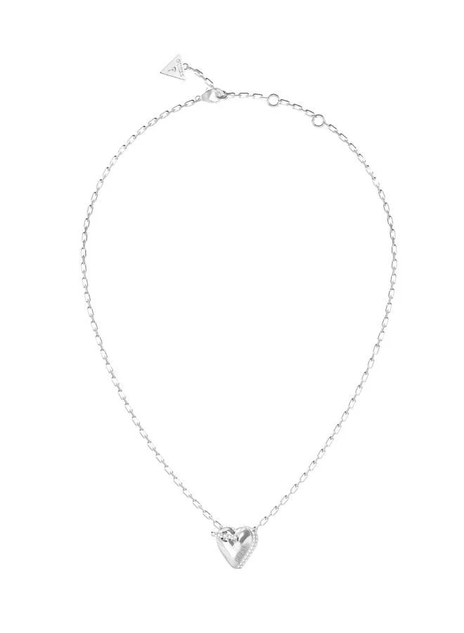 GUESS T-Bar Heart Chain Necklace